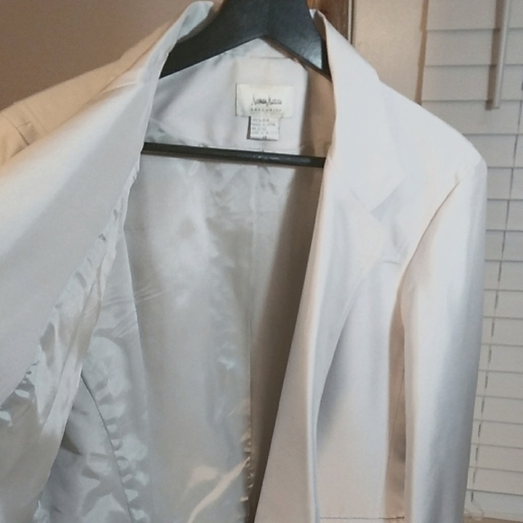 Neiman Marcus Exclusive Light Gray 100% Silk Long Sleeves Jacket Blazer Size 14 - Picture 10 of 12